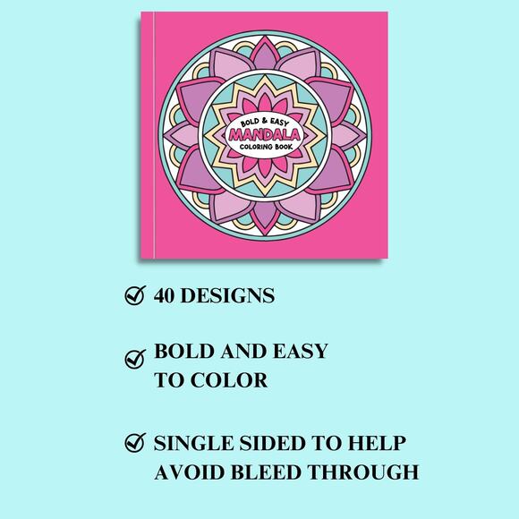 Bold Mandala Coloring Book: 40 Easy Relaxation Designs - Picture 6 of 6